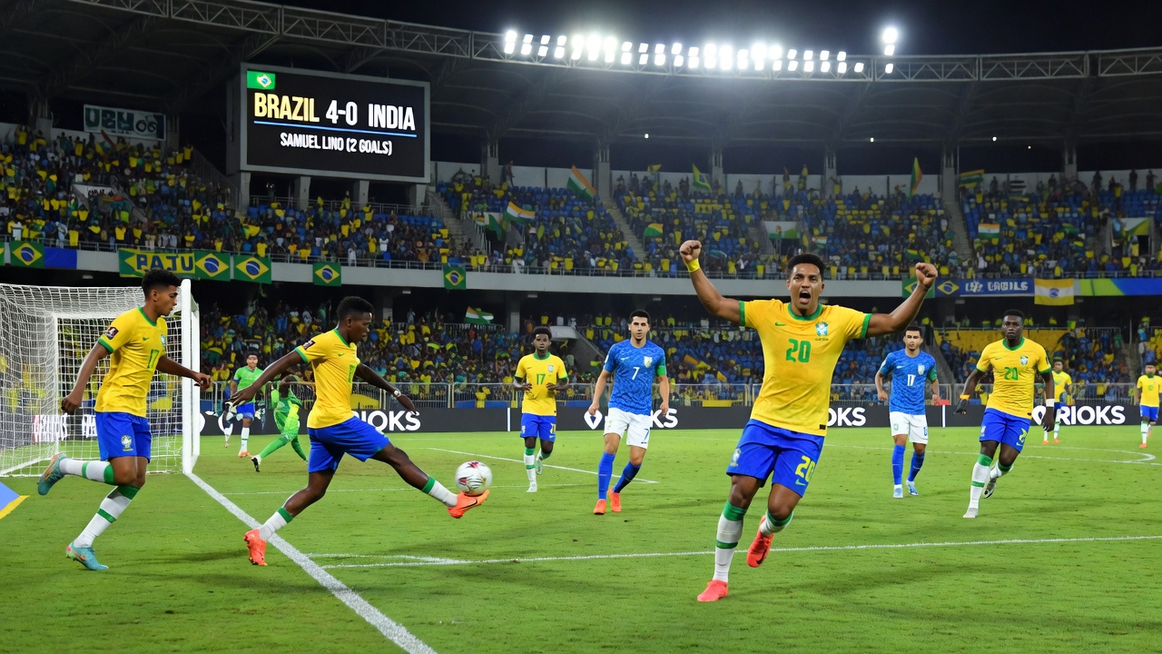 Brazil Overpowers India 4-0 as Samuel Lino Scores Twice in Kolkata