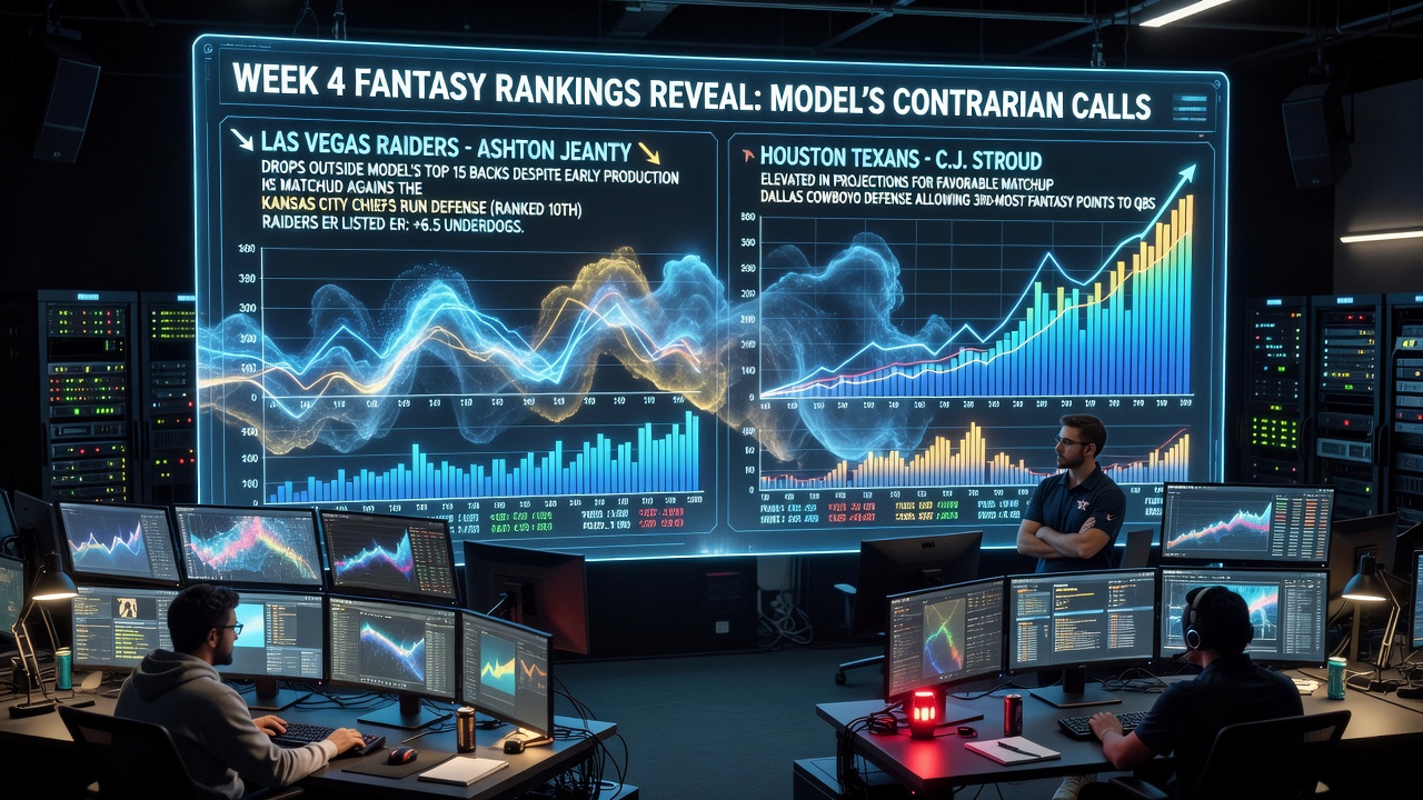 Week 4 Fantasy Rankings Reveal Model's Contrarian Calls